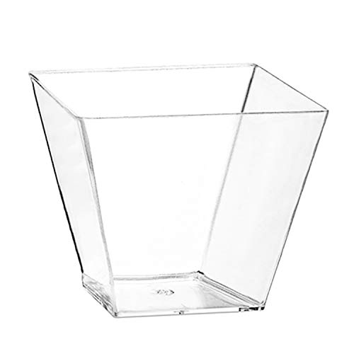 Tazas de postre Tosnail cuadradas de plástico transparente de 103,5 ml, paquete de 80