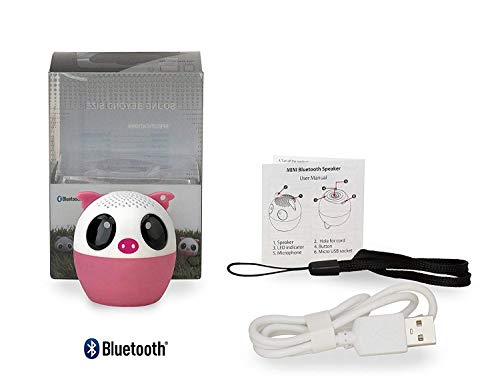 TBS2520 Mini Altavoz Bluetooth inalámbrico mini-animal cochon- Super Mignon - 3 Watts - funciones kit manos libres teléfono & selfie - Appli para jugar - para iPhone Samsung Huawei etc & Tablet