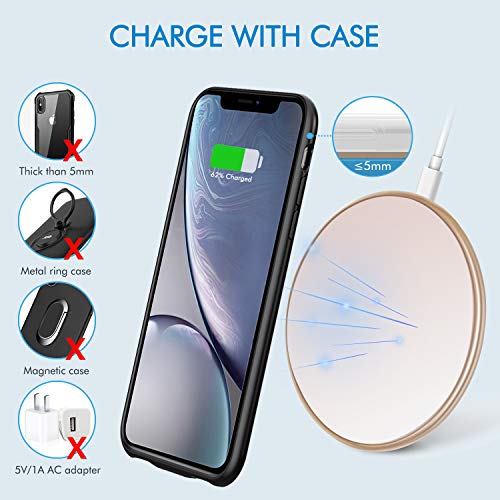 Te-Rich Cargador inalámbrico 15W Máximo Cargador Qi 10W para Samsung Galaxy S10/S10+/S10e/S9 Plus/S9/S8/Note 8,7.5W para iPhone X/XS/XS MAX/XR/8 Plus/8,5W para AirPods …