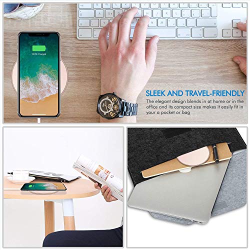 Te-Rich Cargador inalámbrico 15W Máximo Cargador Qi 10W para Samsung Galaxy S10/S10+/S10e/S9 Plus/S9/S8/Note 8,7.5W para iPhone X/XS/XS MAX/XR/8 Plus/8,5W para AirPods …