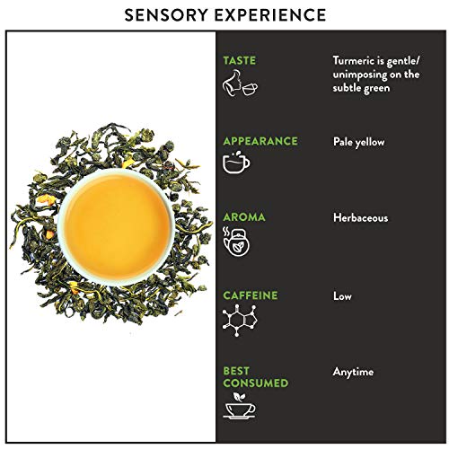 Teamonk Nilgiri té verde de cúrcuma - 50 bolsitas de té | hierbas antiguas | té para una piel radiante | té estimulante de la inmunidad | té de cúrcuma natural | sin aditivos