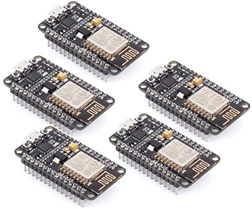 TECNOIOT 5pcs NodeMcu Lua WiFi Internet of Things Development Board Based ESP8266 CP2102 | 5pcs Módulo Tarjeta de Desarrollo de Internet CP2102 NodeMcu V2 Basado en ESP8266 ESP12E Lua WiFi