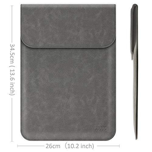 TECOOL 13-13.3 Pulgadas Funda Ordenador Portátil con Bolsa de Accesorios Cuero Bolsa para 2010-2017 Macbook Air 13, 2012-2015 Macbook Pro 13, Samsung Notebook 7 Spin, Matebook X Pro,Gris
