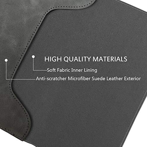 TECOOL 13-13.3 Pulgadas Funda Ordenador Portátil con Bolsa de Accesorios Cuero Bolsa para 2010-2017 Macbook Air 13, 2012-2015 Macbook Pro 13, Samsung Notebook 7 Spin, Matebook X Pro,Gris