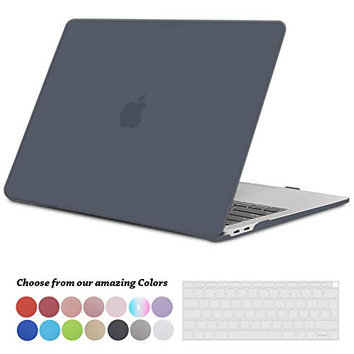 TECOOL Funda para 2020 2019 2018 MacBook Air 13 Pulgadas A2179 / A1932, Cubierta de Plástico Dura Case Carcasa con Tapa del Teclado para Nuevo MacBook Air 13 con Retina y Touch ID - Negro Claro