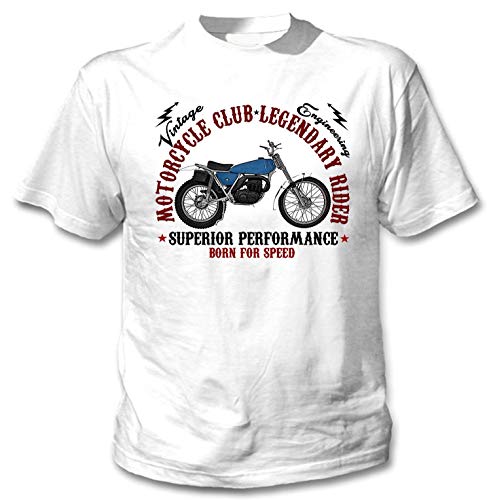 Teesandengines Bultaco Sherpa 175 Motorcycle Club Camiseta Blanca para Hombre de Algodon Size Xxxlarge
