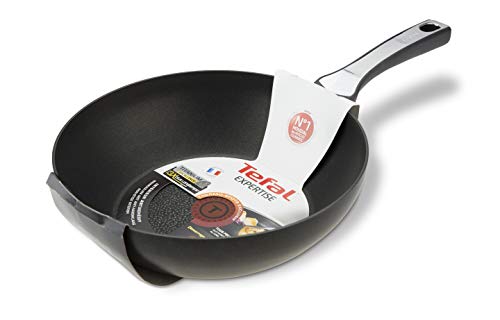 Tefal Expertise - Wok de aluminio de 28 cm, antiadherente con extra de titanio, aptas para todo tipo de cocinas incluido inducción