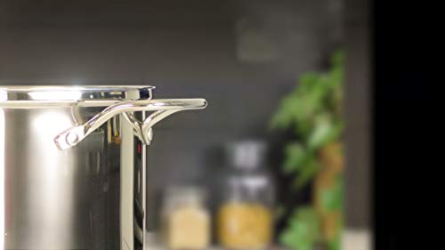 Tefal Intuition A702S685 Set 3 piezas incluye 1 cazo 16 cm y tapa 1 cacerola 20 cm con tapa 1 cacerola de 24 cm y tapa, batería de acero inoxidable, bordes vertedores aptas para horno tapas de cristal