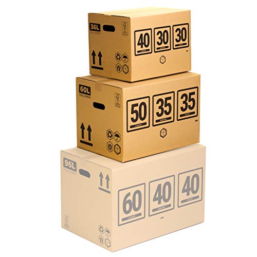 TeleCajas® | Pack Mudanza (Cajas de cartón, plástico Burbujas, precinto, etc) con el Embalaje Necesario para una mudanza de casa (Pack MUDANZA Single)