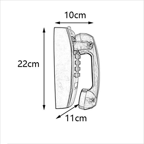 Teléfono Retro teléfono de Pared Fijo teléfono del Hotel Familia Hotel teléfono indicador de Sonido a Prueba de Agua y a Prueba de Humedad (Color : Black)