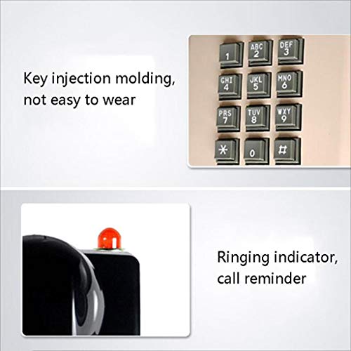 Teléfono Retro teléfono de Pared Fijo teléfono del Hotel Familia Hotel teléfono indicador de Sonido a Prueba de Agua y a Prueba de Humedad (Color : Black)