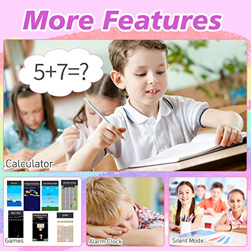 Teléfono Smartwatch para Niños Niñas - Pantalla Táctil de 1.57 ' Con llamada Telefónica SOS Juegos Reproductor de Música Cámara Despertador como Regalo de Cumpleaños para Alumno (ROSADO)