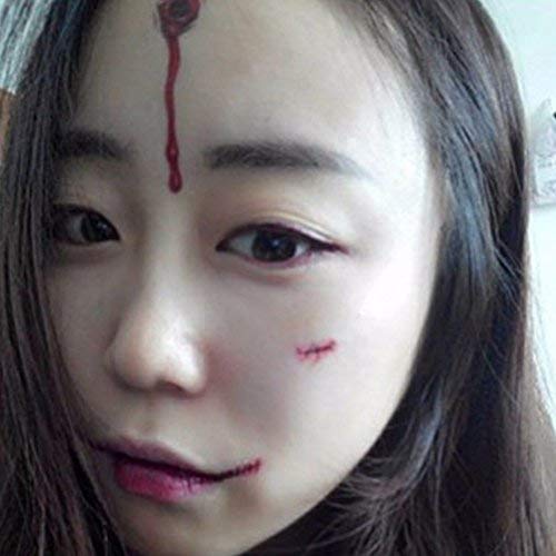 Temporay Tattoos, 10 hojas de diseño diferentes, Halloween Zombie Scars Tattoos Stickers con Fake Scab Blood Special Fx Body Makeup Props