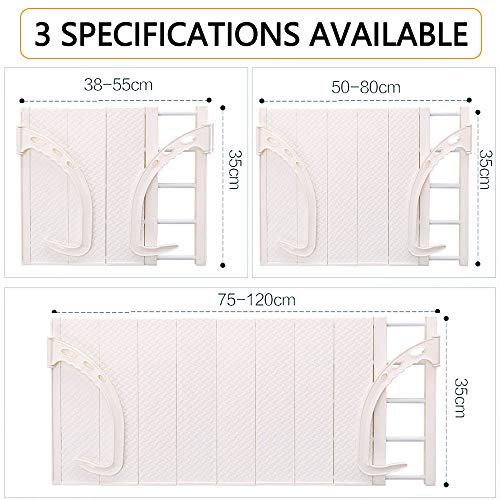 Tendedero multifunción para zapatos, ventana balcón plegable con clips, barra de secado de toallas, estante de secado de ropa (blanco), Blanco, 75-120cm