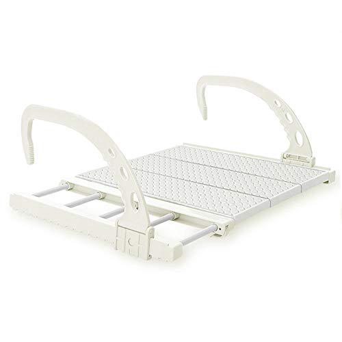 Tendedero multifunción para zapatos, ventana balcón plegable con clips, barra de secado de toallas, estante de secado de ropa (blanco), Blanco, 75-120cm