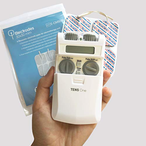 TensCare Tens One - Electroestimulador Tens digital para Alivio el dolor. Control manual, con 3 modos y 2 Canales para 4 electrodos