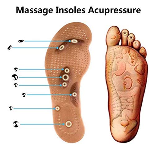 Terapia Magnética Masaje Plantilla, Plantillas De Pérdida De Peso Salud Transpirable Relajar Los Músculos Absorción De Impactos Y Amortiguación para Acupresión De Pies,L(40~46)