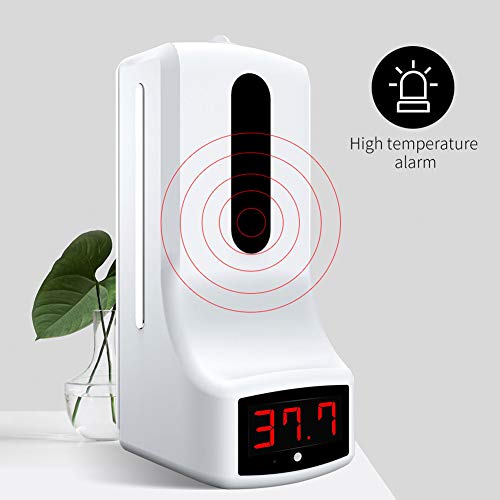 Termómetro de pared con dispensador de jabón de manos , montado en la Pared termómetro de Infrarrojos 2 en 1 dispensador de jabón para Office Home Supermarket Subway School Community - Gran capacidad