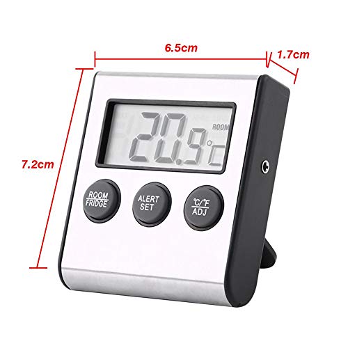 Termómetro digital de nevera, nuevo termómetro digital LCD de temperatura de refrigerador de nevera Termómetro de habitación con imán y soporte para medir la temperatura