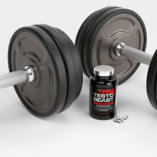 Testo Beast - Hardcore Testosterona para Hombres - Alto en Zinc que contribuye a los niveles normales de testosterona - 120 cápsulas, 30 porciones