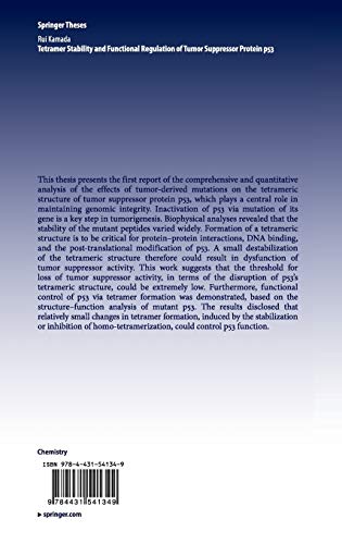 Tetramer Stability and Functional Regulation of Tumor Suppressor Protein p53 (Springer Theses)