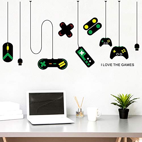 TFjXB DIY Pegatinas de pared creativas para gamepad para sala de juegos, dormitorio, cafés de Internet, decoración de fondo, vinilo, calcomanías de pared artísticas autoamistosas
