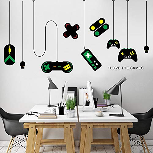 TFjXB DIY Pegatinas de pared creativas para gamepad para sala de juegos, dormitorio, cafés de Internet, decoración de fondo, vinilo, calcomanías de pared artísticas autoamistosas