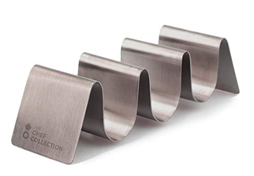 THE CHEF COLLECTION – Portatacos, Accesorio de cocina, soporte para tacos de acero inoxidable, 15,0x4,5x4,0 cm.