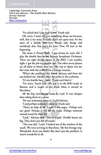 The Double Bass Mystery. Level 2 Elementary / Lower-intermediate. A2. Cambridge English Readers.