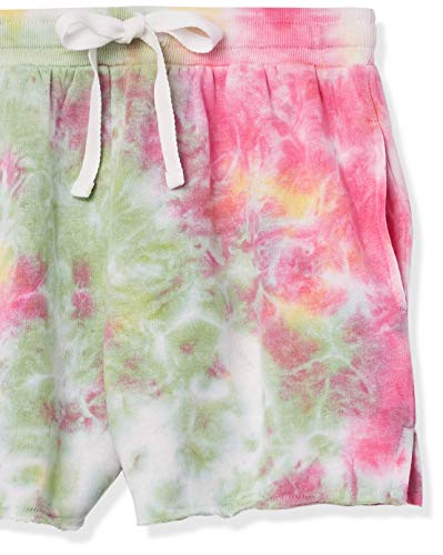 The Drop Michaela Pantalón Corto con Forro Polar y Abertura Lateral para Mujer, Desteñido neón, 2X