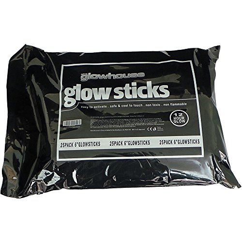 The Glowhouse Premium 6 inch Glow Stick pack of 25 (Mixed) by The Glowhouse