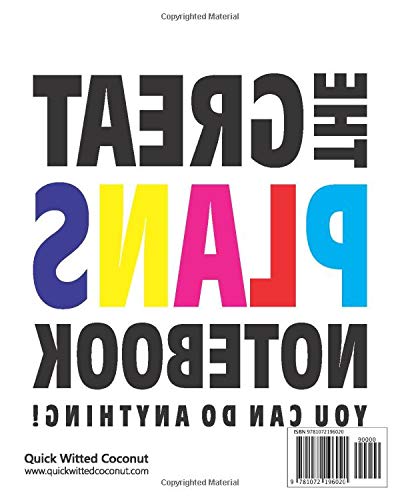 The Great Plans Notebook (You can do anything!) (8x10 Cuaderno) (White)