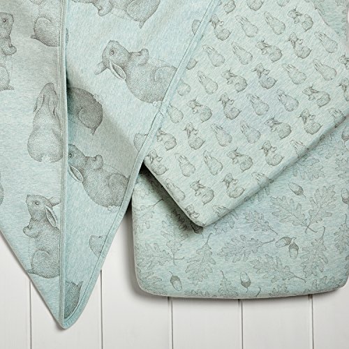 The Little Green Sheep Wild Cotton - Juego de Cama de Cuna (Conejo)