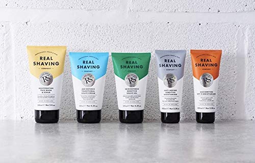 The Real Shaving Company Age Defence Traditional Shave Cream - Friction Free, Smooth Shave, Targeted Anti-Ageing for Dry or Mature Skin 1 x 125 ml