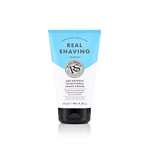 The Real Shaving Company Age Defence Traditional Shave Cream - Friction Free, Smooth Shave, Targeted Anti-Ageing for Dry or Mature Skin 1 x 125 ml