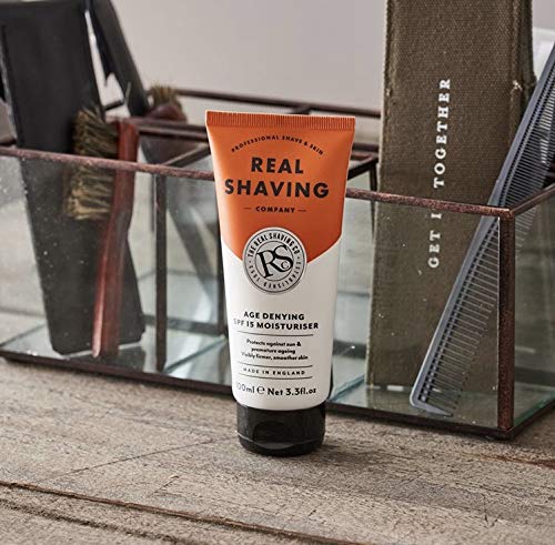 The Real Shaving Company Age Denying SPF 15 Moisturiser - Protects against sun and premature ageing. Visibly firmer and smoother skin. 2 x 100 ml