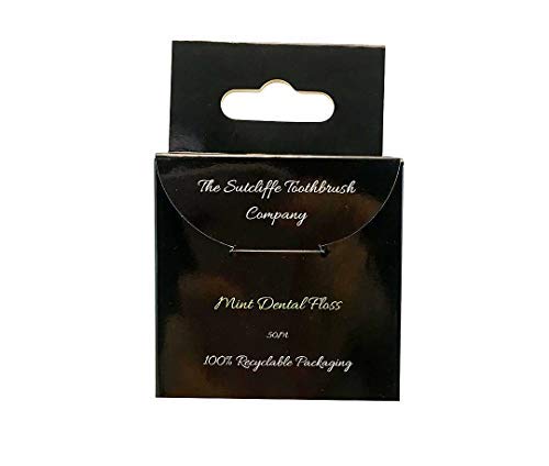 The Sutcliffe cepillo de dientes Company - Hilo dental ecológico - 50 m menta - Embalaje biodegradable - Materiales reciclables para cero residuos - Mejora de la higiene bucal