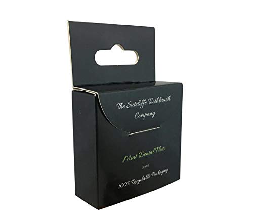 The Sutcliffe cepillo de dientes Company - Hilo dental ecológico - 50 m menta - Embalaje biodegradable - Materiales reciclables para cero residuos - Mejora de la higiene bucal