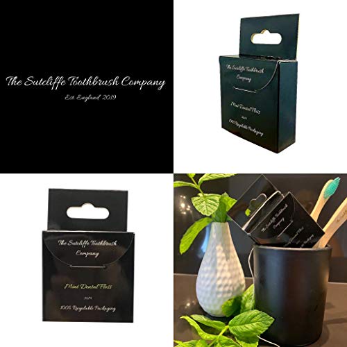 The Sutcliffe cepillo de dientes Company - Hilo dental ecológico - 50 m menta - Embalaje biodegradable - Materiales reciclables para cero residuos - Mejora de la higiene bucal