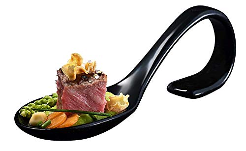 The Taste: Amuse-Gueule - Cuchara para aperitivos (porcelana, 4 unidades), color negro