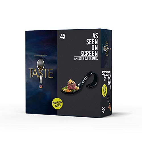 The Taste: Amuse-Gueule - Cuchara para aperitivos (porcelana, 4 unidades), color negro
