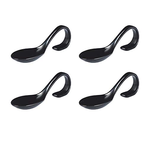 The Taste: Amuse-Gueule - Cuchara para aperitivos (porcelana, 4 unidades), color negro