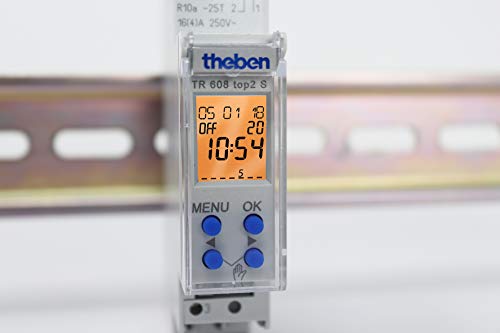 Theben 6080101 - TR 608 top2 S TR 608 top2 S - Interruptores horarios Digitales con programación semanal - 1 Canal - 56 memorias de programación - Carril DIN