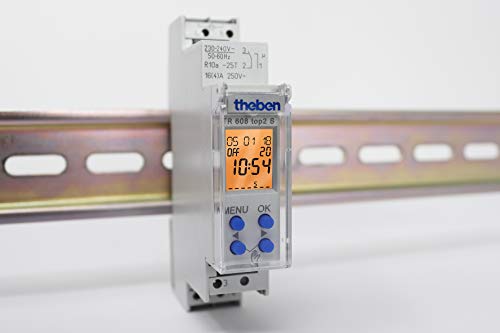Theben 6080101 - TR 608 top2 S TR 608 top2 S - Interruptores horarios Digitales con programación semanal - 1 Canal - 56 memorias de programación - Carril DIN