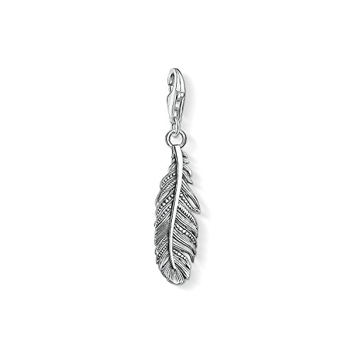 Thomas Sabo - Colgante de Mujer "Charm Pluma Charm Club", Plata de Ley 925, Plateado