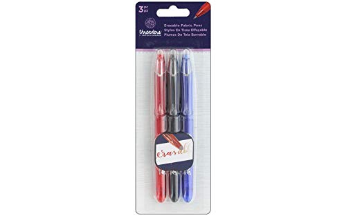 Threaders TH-1152 Rotuladores de Costura de Tela Borrable-Múltiples-Paquete de 3, Azul, 197 x 7 x 0.6 cm, 3