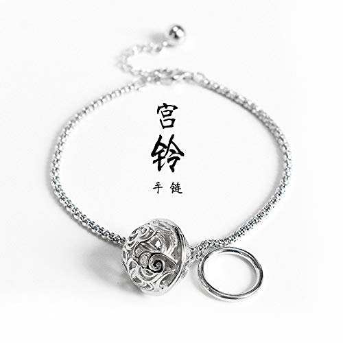 THTHT S925 Pulsera De Plata Esterlina De Moda Mujer Simple TV Drama con La Misma Campana Retro Temperamento Joyería Creativa Personalidad Dulce Lindo Regalo De Cumpleaños