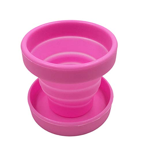 Tiamu Copa Menstrual Vaginal y Vaso Esterilizador Vasos Esterilizantes Plegables Flexible para Limpiar Taza Plegable de Camping Reciclable para Mujer (Rosa)