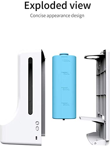 TIANG Termómetro Colgante sin Contacto con dispensador de desinfectante de Manos, termómetro Corporal automático de Prueba rápida 0.5S para oficinas en el hogar, escuelas, supermercados