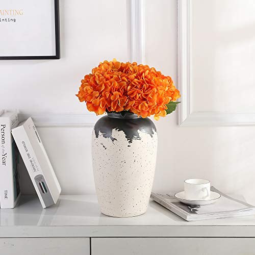 Tifuly Artificial Hydrangea Flower, 5 PCS Ramos de hortensias de Seda de Tallo Largo para Bodas, hogar, Hotel, decoración de Fiestas, centros de Mesa(Naranja)